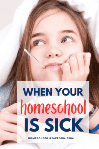 young teenage with a thermometer in her mouth while holding a mug