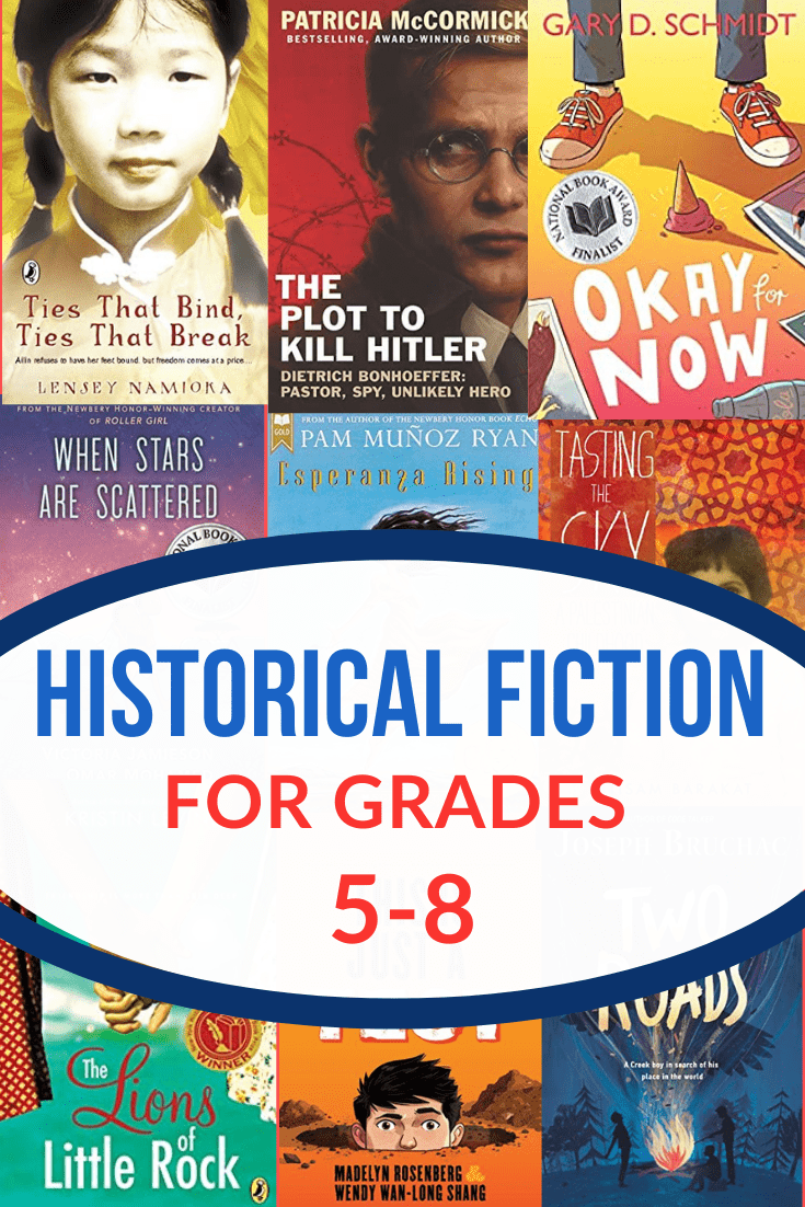 Covers of 12 historical fiction books for middle school