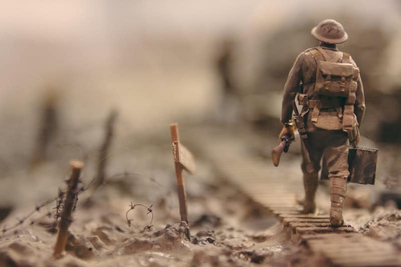 Toy Solider in World War I diorama